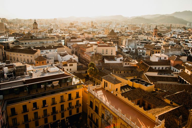 The view of Málaga, Spain.